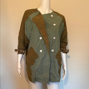 Stylish Women's Green and Brown Utility Jacket